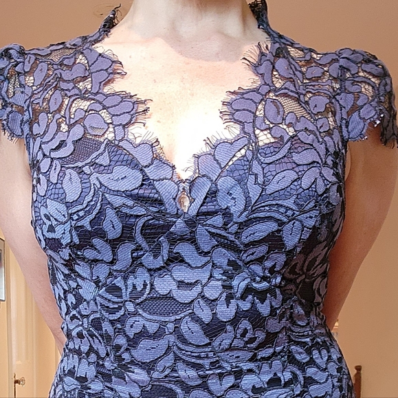 Eliza J Dresses & Skirts - Eliza J stretch lace overlay gown in muted purple/grey, size 10